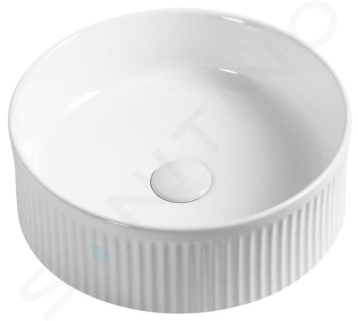 Sapho Picobello - Lavabo da appoggio, diametro 37 cm, bianco AR484