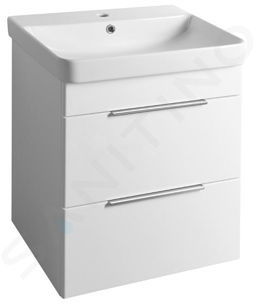 Bruckner Neron - Mobile con lavabo, 57x64x45 cm, 2 cassetti, bianco 501.117.0