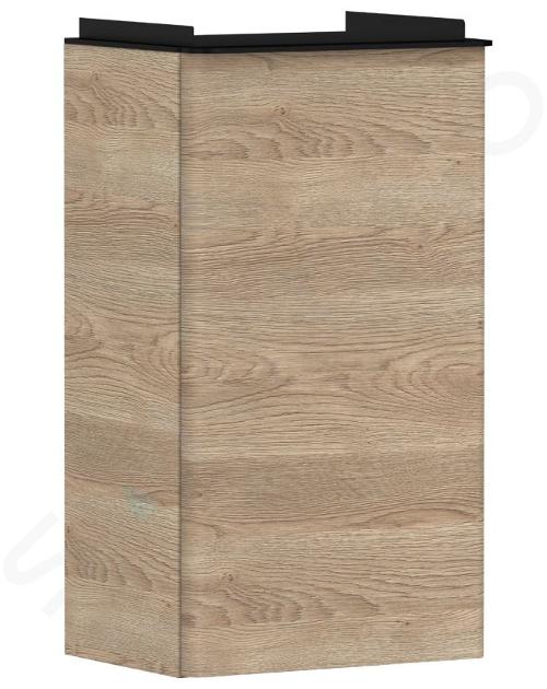 Hansgrohe Xelu Q - Wastafelmeubel, 63x34x27 cm, 1 deur, scharnieren links, natuurlijk eiken/mat zwart 54013670