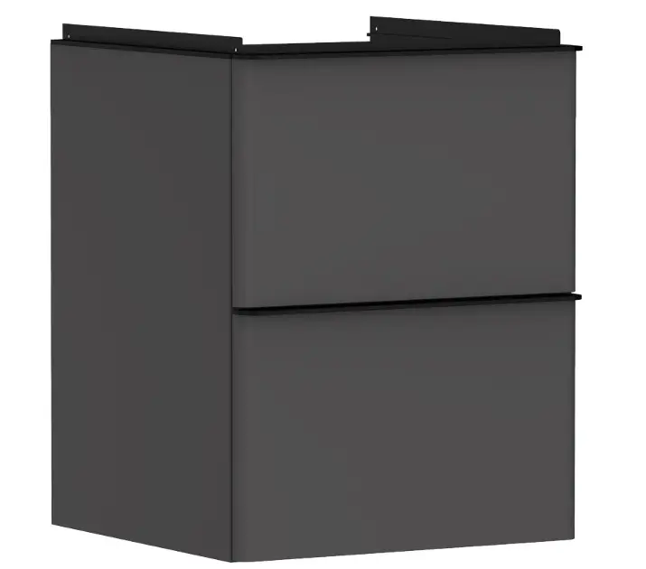 Hansgrohe Xelu Q - Mueble para lavabo, 63x48x50 cm, 2 cajones, gris mate/negro mate 54020670