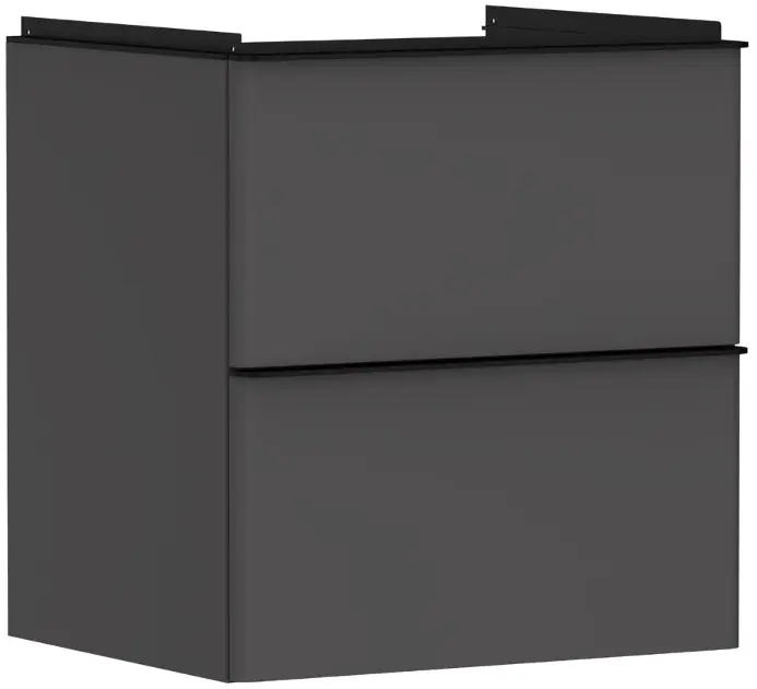 Hansgrohe Xelu Q - Mueble para lavabo, 63x58x50 cm, 2 cajones, gris mate/negro mate 54024670
