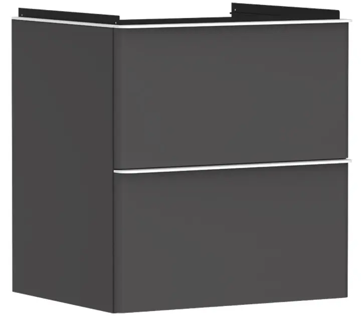 Hansgrohe Xelu Q - Mueble de lavabo, 63x58x50 cm, 2 cajones, gris mate/blanco mate 54024700