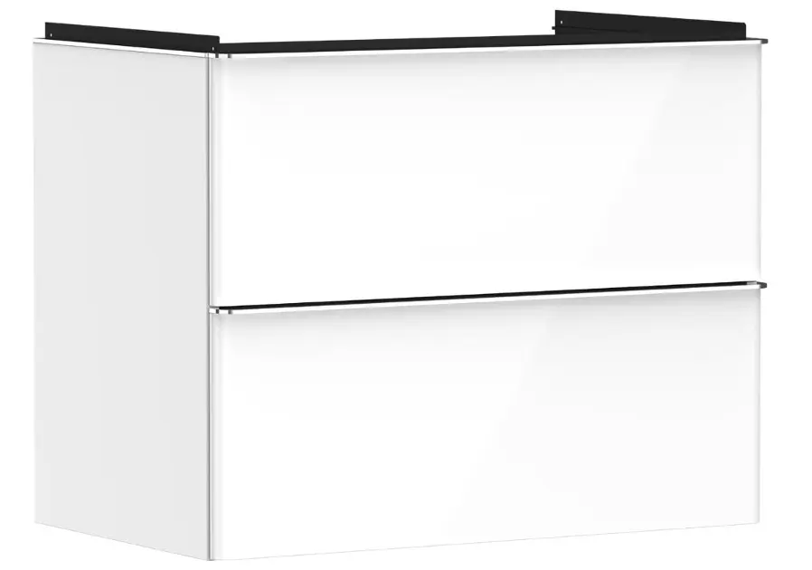 Hansgrohe Xelu Q - Mueble para lavabo, 63x78x50 cm, 2 cajones, blanco brillante/cromo 54027000