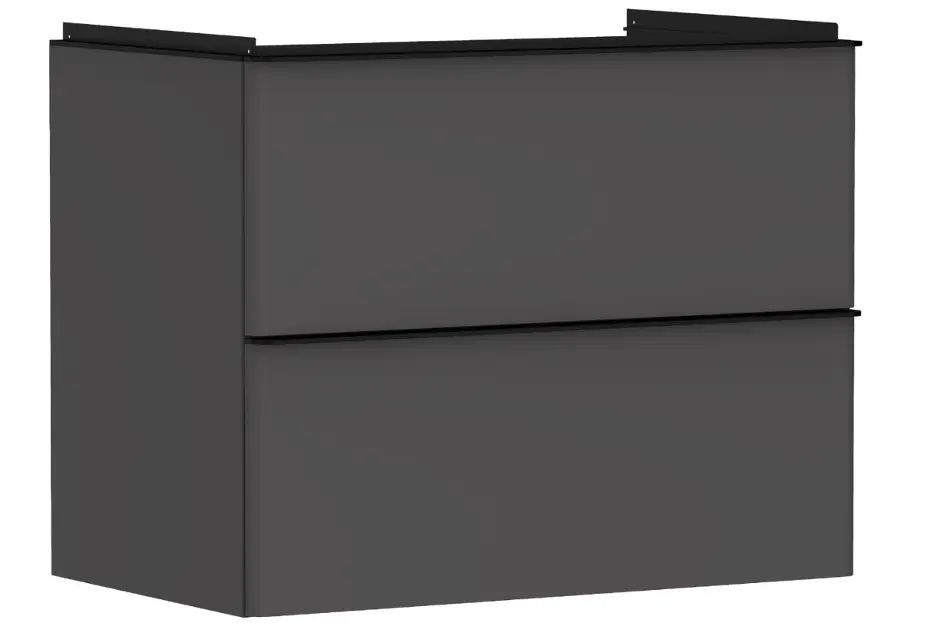 Hansgrohe Xelu Q - Mueble para lavabo, 63x78x50 cm, 2 cajones, gris mate/negro mate 54028670