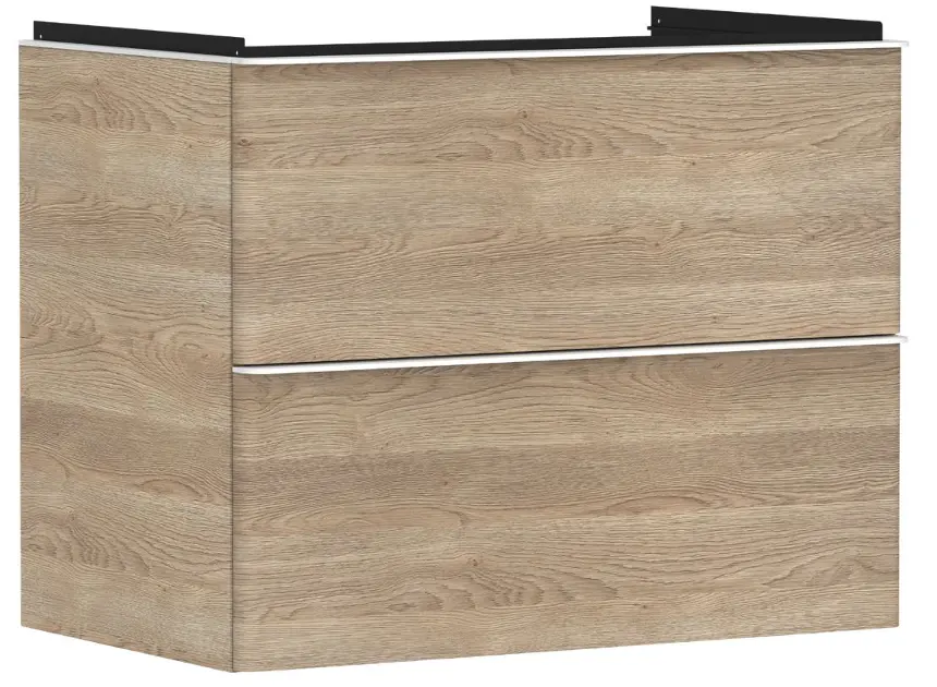 Hansgrohe Xelu Q - Mueble para lavabo, 63x78x50 cm, 2 cajones, roble natural/blanco mate 54029700