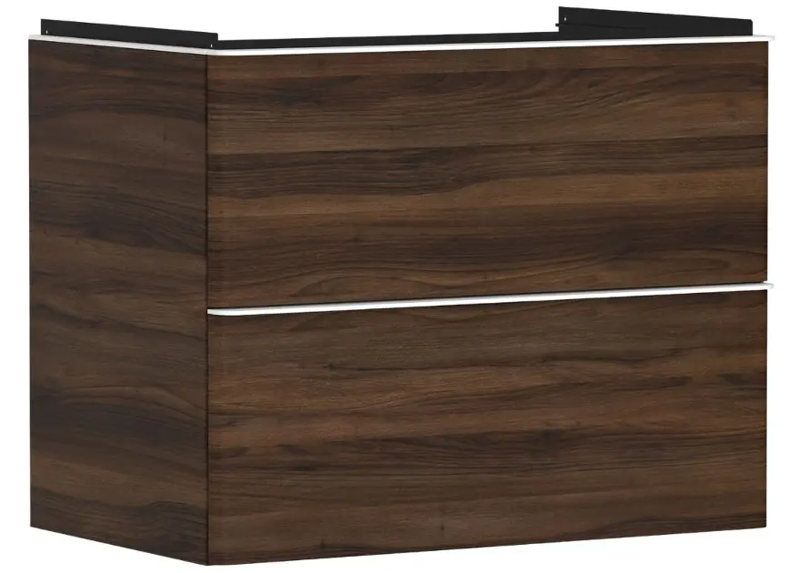 Hansgrohe Xelu Q - Mueble de lavabo, 63x78x50 cm, 2 cajones, nogal oscuro/blanco mate 54030700