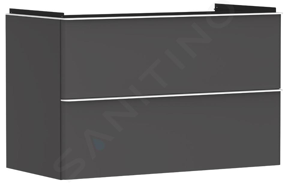 Hansgrohe Xelu Q - Meuble pour lavabo, 63x98x50 cm, 2 tiroirs, gris mat/blanc mat 54032700