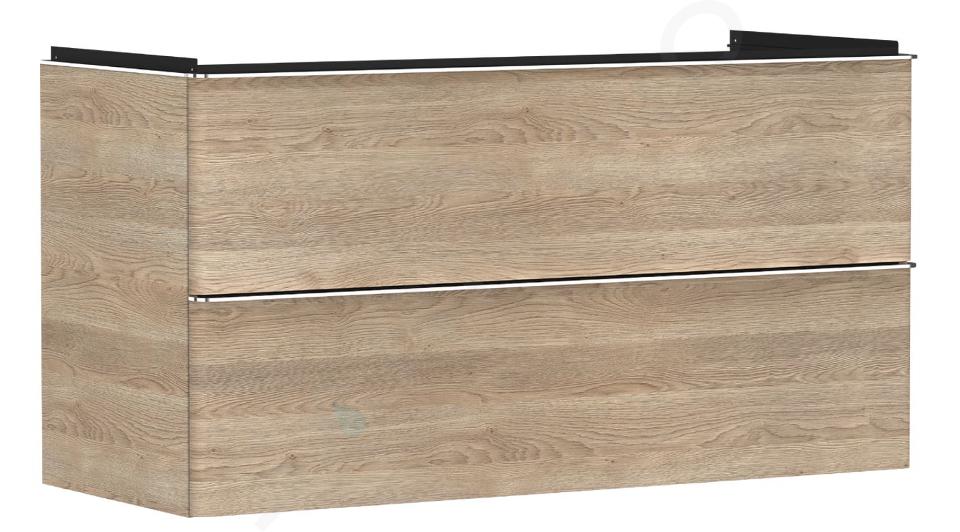 Hansgrohe Xelu Q - Meuble-lavabo, 63x58x50 cm, 2 tiroirs, chêne naturel/chrome 54037000