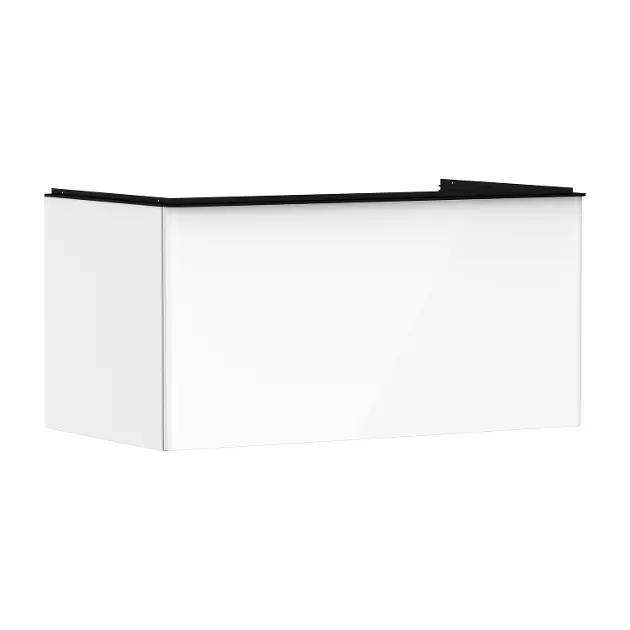 Hansgrohe Xelu Q - Umyvadlová skříňka, 50x98x55 cm, 1 zásuvka, lesklá bílá/matná černá 54058670