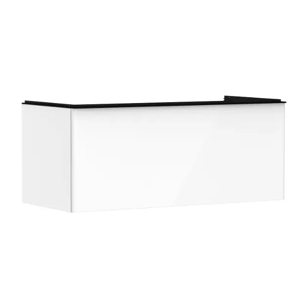 Hansgrohe Xelu Q - Umyvadlová skříňka, 50x118x55 cm, 1 zásuvka, lesklá bílá/matná černá 54062670