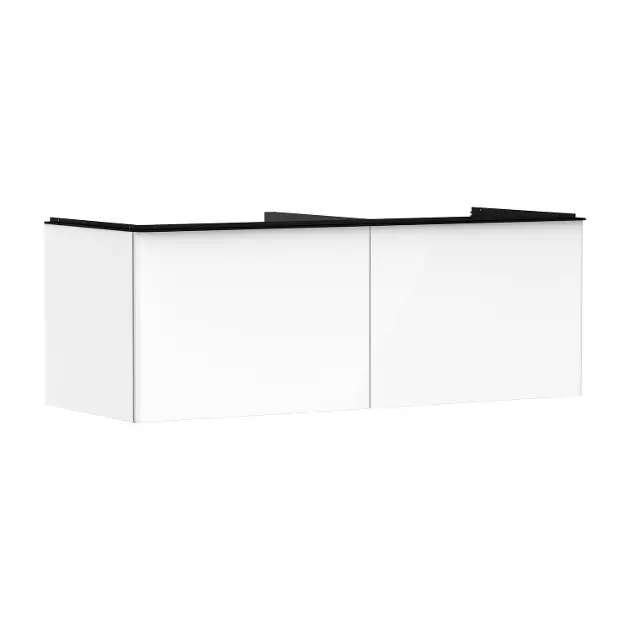 Hansgrohe Xelu Q - Umyvadlová skříňka, 50x136x55 cm, 2 zásuvky, lesklá bílá/matná černá 54066670