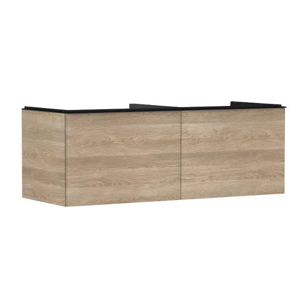 Hansgrohe Xelu Q - Umyvadlová skříňka, 50x136x55 cm, 2 zásuvky, přírodní dub/matná černá 54068670