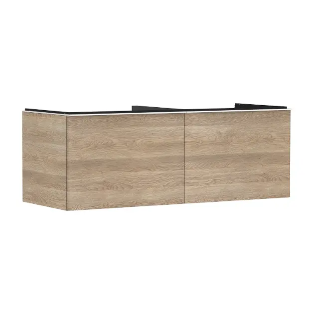 Hansgrohe Xelu Q - Waschbeckenunterschrank, 50x136x55 cm, 2 Schubladen, Eiche natur/mattweiß 54068700