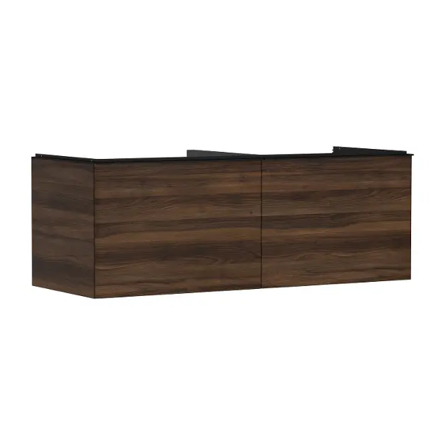 Hansgrohe Xelu Q - Umyvadlová skříňka, 50x136x55 cm, 2 zásuvky, tmavý ořech/matná černá 54069670