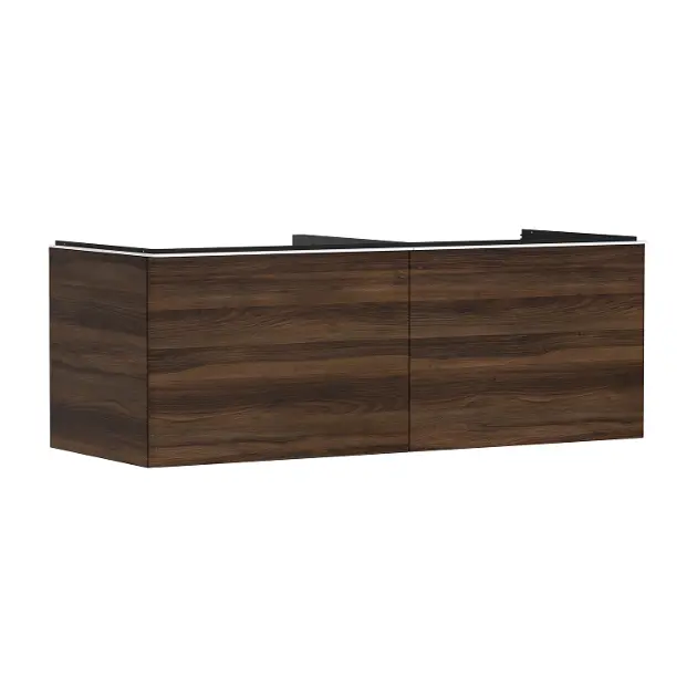 Hansgrohe Xelu Q - Umyvadlová skříňka, 50x136x55 cm, 2 zásuvky, tmavý ořech/matná bílá 54069700