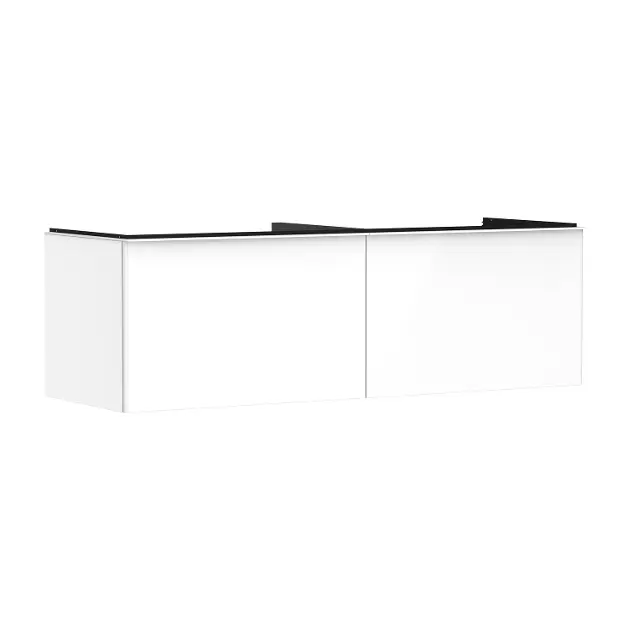 Hansgrohe Xelu Q - Umyvadlová skříňka, 50x156x55 cm, 2 zásuvky, lesklá bílá/matná bílá 54070700