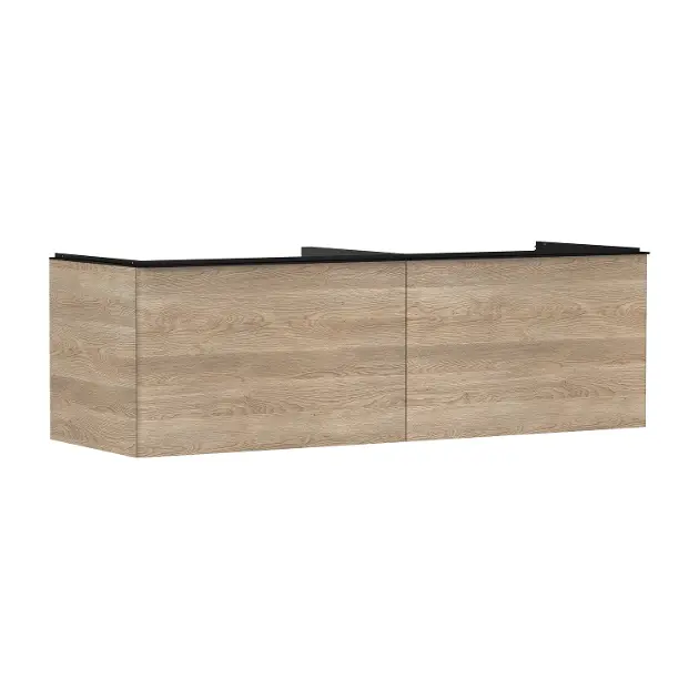Hansgrohe Xelu Q - Umyvadlová skříňka, 50x156x55 cm, 2 zásuvky, přírodní dub/matná černá 54072670