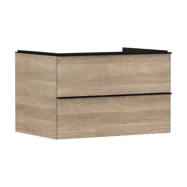 Hansgrohe Xelu Q - Umyvadlová skříňka, 50x78x55 cm, 2 zásuvky, přírodní dub/matná černá 54076670
