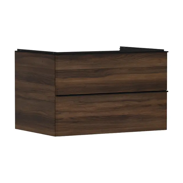 Hansgrohe Xelu Q - Szafka pod umywalkę, 50x78x55 cm, 2 szuflady, ciemny orzech/czarny matowy 54077670