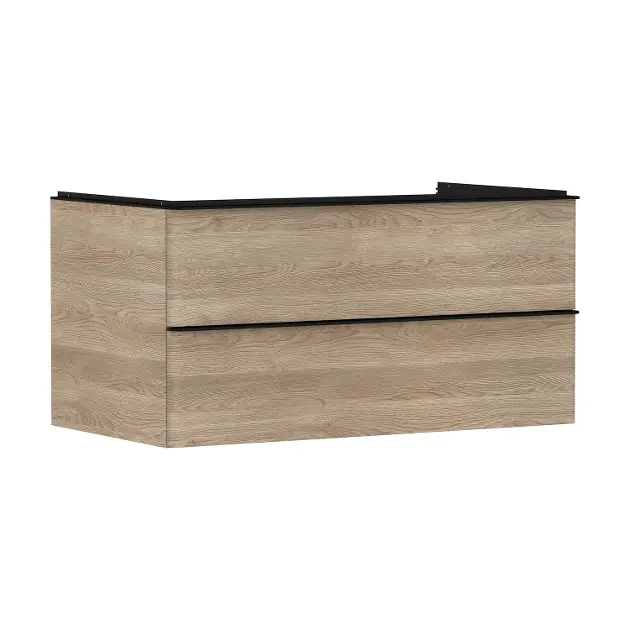 Hansgrohe Xelu Q - Umyvadlová skříňka, 50x98x55 cm, 2 zásuvky, přírodní dub/matná černá 54080670