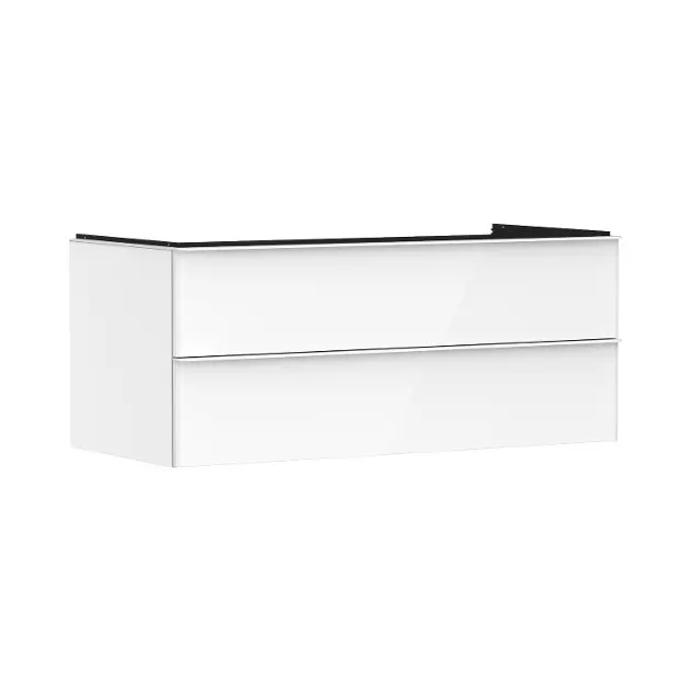 Hansgrohe Xelu Q - Umyvadlová skříňka, 50x118x55 cm, 2 zásuvky, lesklá bílá/matná bílá 54082700