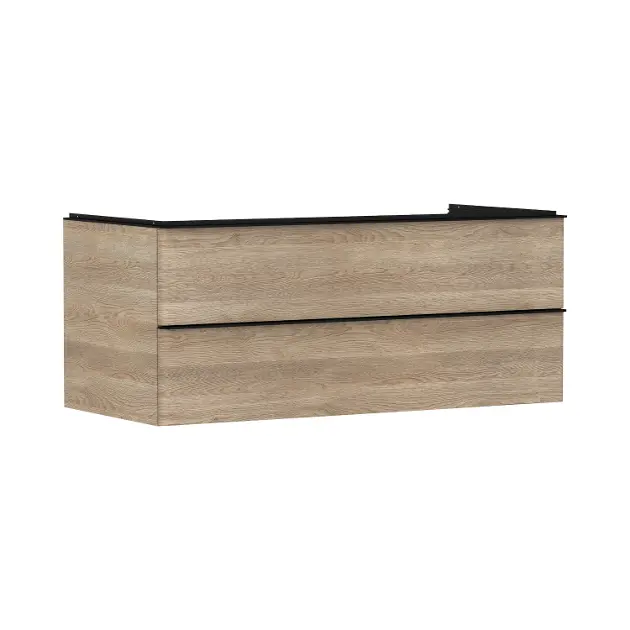 Hansgrohe Xelu Q - Umyvadlová skříňka, 50x118x55 cm, 2 zásuvky, přírodní dub/matná černá 54084670