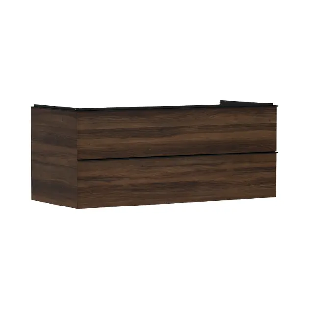 Hansgrohe Xelu Q - Umyvadlová skříňka, 50x118x55 cm, 2 zásuvky, tmavý ořech/matná černá 54085670