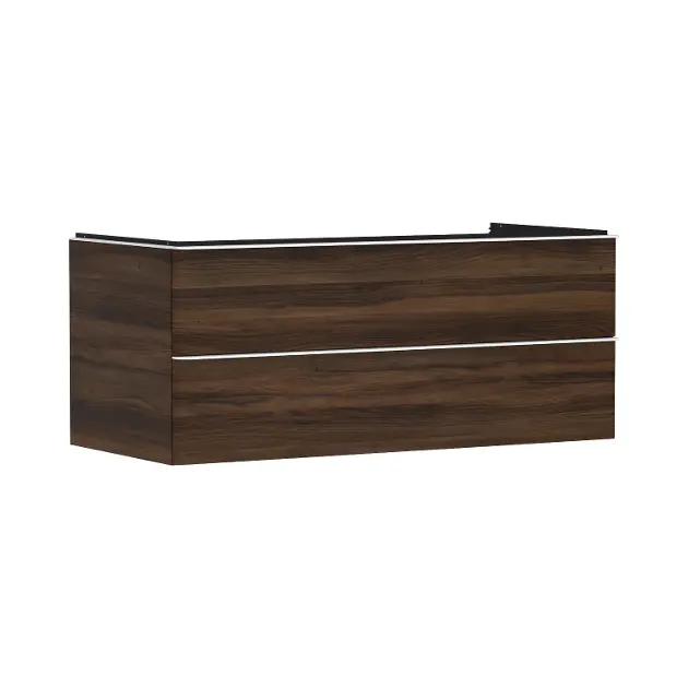 Hansgrohe Xelu Q - Umyvadlová skříňka, 50x118x55 cm, 2 zásuvky, tmavý ořech/matná bílá 54085700