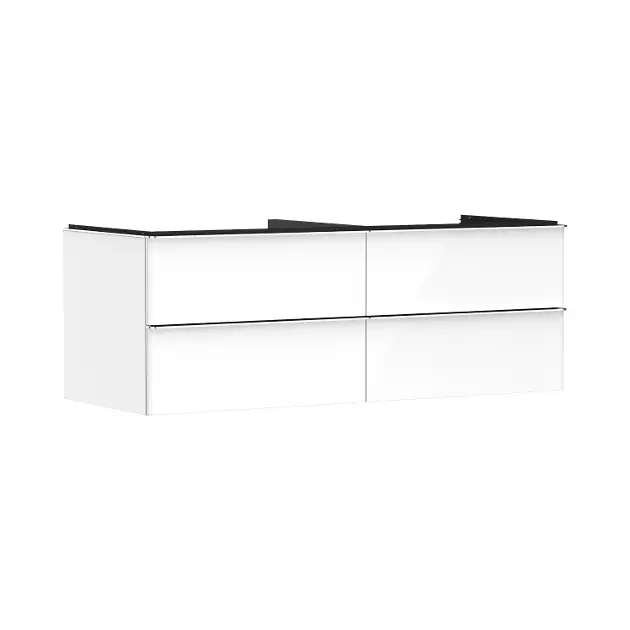 Hansgrohe Xelu Q - Umyvadlová skříňka, 50x136x55 cm, 4 zásuvky, lesklá bílá/chrom 54086000