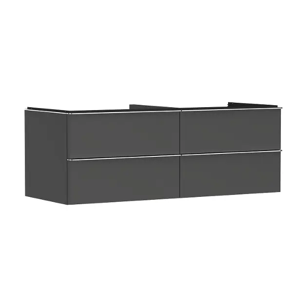 Hansgrohe Xelu Q - Umyvadlová skříňka, 50x136x55 cm, 4 zásuvky, matná šedá/chrom 54087000