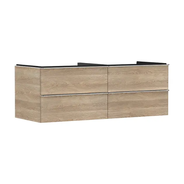 Hansgrohe Xelu Q - Umyvadlová skříňka, 50x136x55 cm, 4 zásuvky, přírodní dub/chrom 54088000