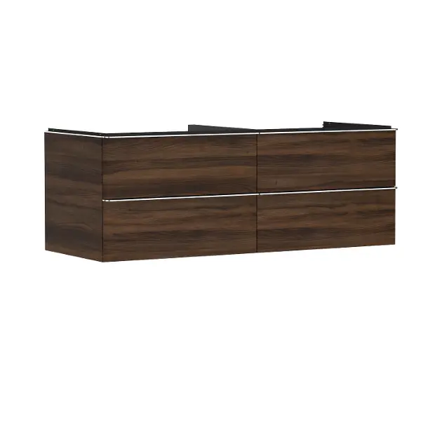 Hansgrohe Xelu Q - Umyvadlová skříňka, 50x136x55 cm, 4 zásuvky, tmavý ořech/chrom 54089000