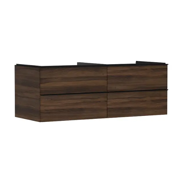 Hansgrohe Xelu Q - Umyvadlová skříňka, 50x136x55 cm, 4 zásuvky, tmavý ořech/matná černá 54089670