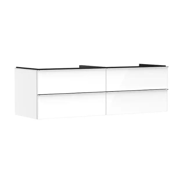 Hansgrohe Xelu Q - Umyvadlová skříňka, 50x156x55 cm, 4 zásuvky, lesklá bílá/chrom 54090000