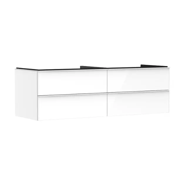Hansgrohe Xelu Q - Umyvadlová skříňka, 50x156x55 cm, 4 zásuvky, lesklá bílá/matná bílá 54090700