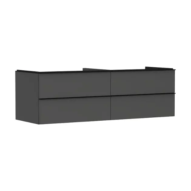 Hansgrohe Xelu Q - Umyvadlová skříňka, 50x156x55 cm, 4 zásuvky, matná šedá/matná černá 54091670