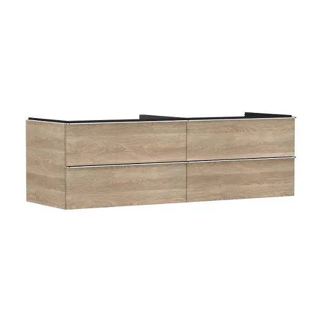 Hansgrohe Xelu Q - Umyvadlová skříňka, 50x156x55 cm, 4 zásuvky, přírodní dub/chrom 54092000