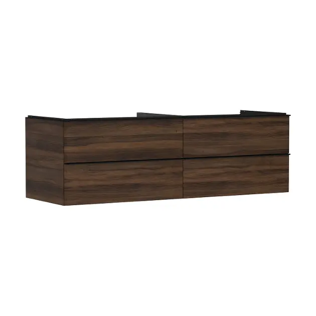Hansgrohe Xelu Q - Umyvadlová skříňka, 50x156x55 cm, 4 zásuvky, tmavý ořech/matná černá 54093670