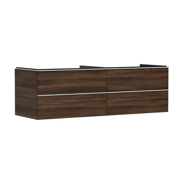 Hansgrohe Xelu Q - Umyvadlová skříňka, 50x156x55 cm, 4 zásuvky, tmavý ořech/matná bílá 54093700