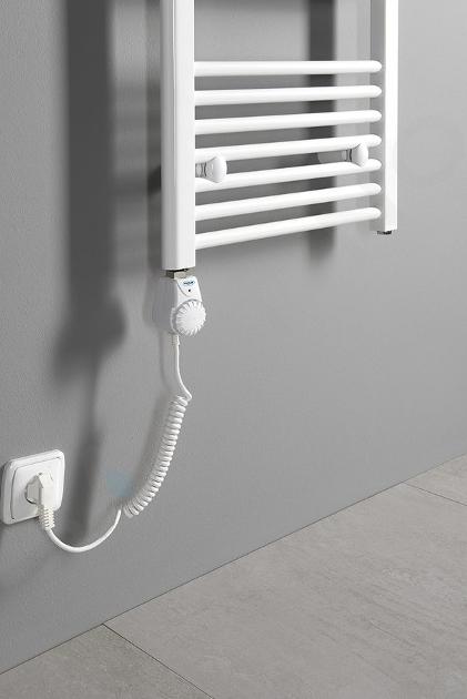 Aqualine Resistenze elettriche - Resistenza elettrica con termostato per  scaldasalviette, 600W, bianco TS-600B