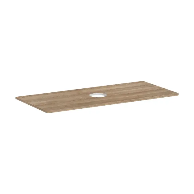 Hansgrohe Xelu Q - Waschtischplatte 118x55 cm, Ausschnitt in der Mitte, Eiche natur 54115230