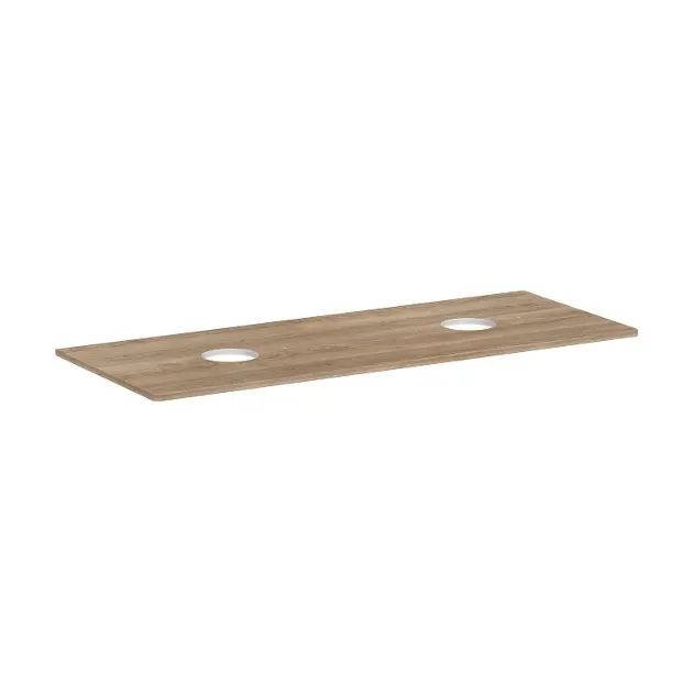 Levně Hansgrohe Xelu Q - Deska pod umyvadlo 136x55 cm, 2 výřezy, přírodní dub 54118230