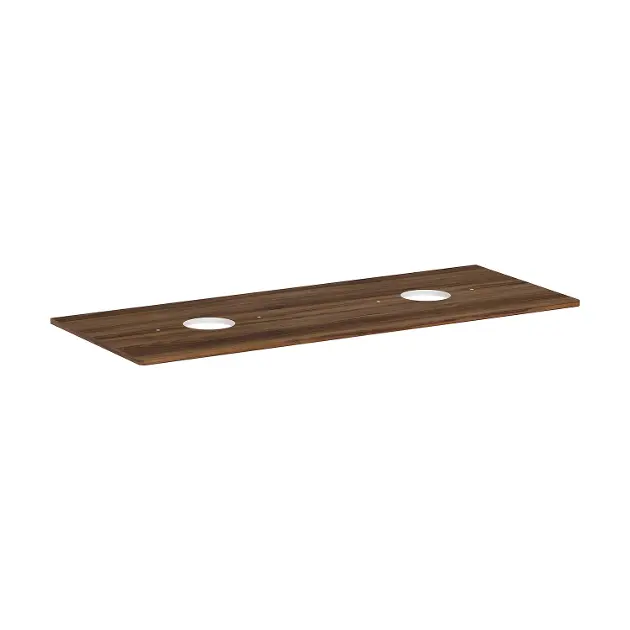 Levně Hansgrohe Xelu Q - Deska pod umyvadlo 136x55 cm, 2 výřezy, tmavý ořech 54118630