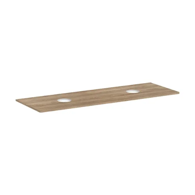 Levně Hansgrohe Xelu Q - Deska pod umyvadlo 156x55 cm, 2 výřezy, přírodní dub 54119230