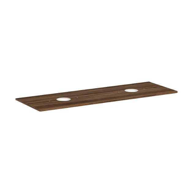 Levně Hansgrohe Xelu Q - Deska pod umyvadlo 156x55 cm, 2 výřezy, tmavý ořech 54119630