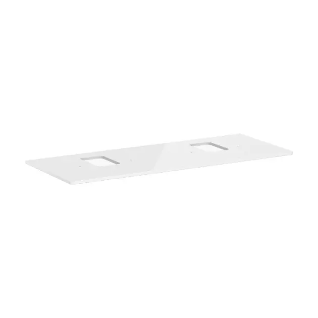 Levně Hansgrohe Xelu Q - Deska pod umyvadlo 136x55 cm, 2 výřezy, lesklá bílá 54125050