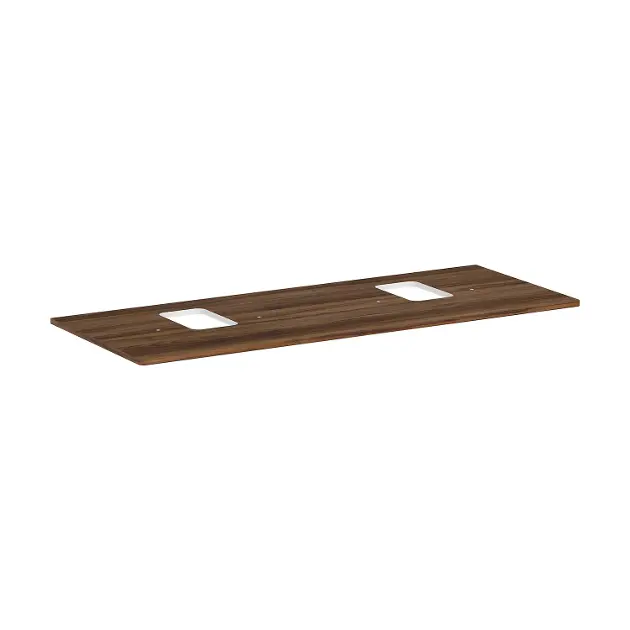 Levně Hansgrohe Xelu Q - Deska pod umyvadlo 136x55 cm, 2 výřezy, tmavý ořech 54125630