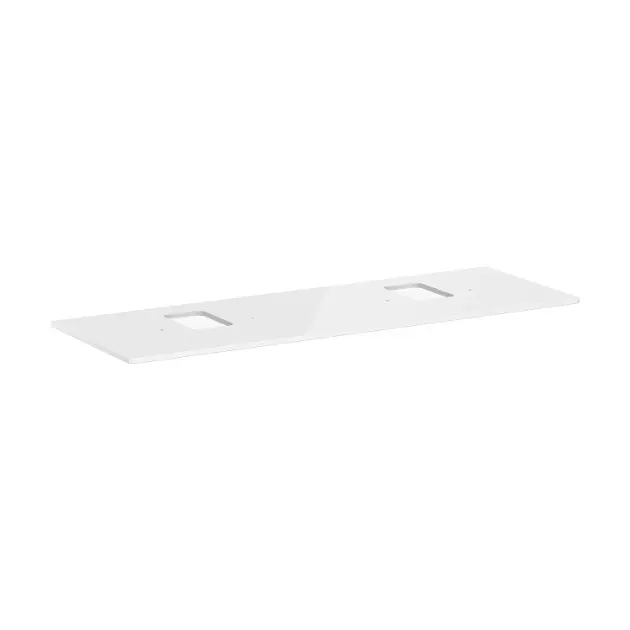 Levně Hansgrohe Xelu Q - Deska pod umyvadlo 156x55 cm, 2 výřezy, lesklá bílá 54126050