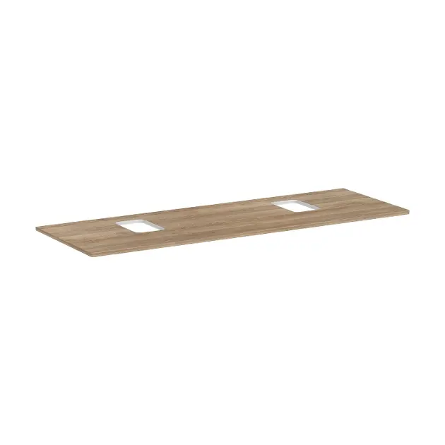 Levně Hansgrohe Xelu Q - Deska pod umyvadlo 156x55 cm, 2 výřezy, přírodní dub 54126230