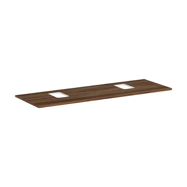 Levně Hansgrohe Xelu Q - Deska pod umyvadlo 156x55 cm, 2 výřezy, tmavý ořech 54126630